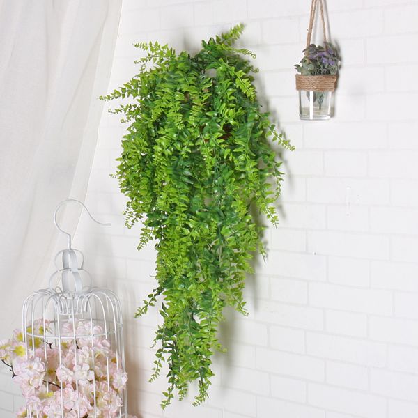 

decorative flowers & wreaths green leaves artificial plant wall hanging plants fake vine home decoration balcony basket/kep accessories deco