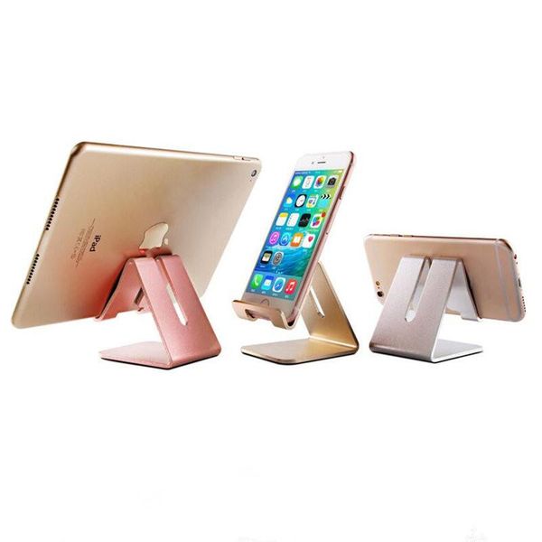 

cgjxsuniversal aluminum metal cell phone tablets pc desk stand holder support bracket for iphone 6 6s 5s se for galaxy note 5