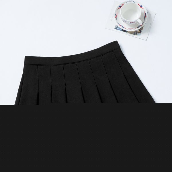 

shinymora summer pleated mini skirts for women high waist girls casual shorts skirts striped harajuku japanese school uniform, Black