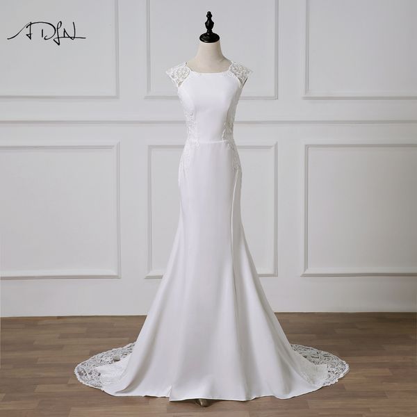 

new real ps mermaid wedding dress cap sleeve sweep train lace bridal gown robe de mariee 2020 wedding gown, Blue;red