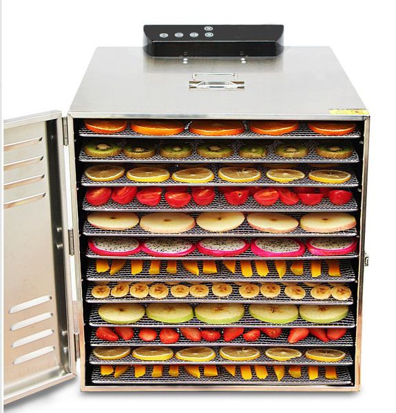 

12 layers air dryer electric dehydrator fruit dryer stainless steel vegetable meat pet drying machine 220v 110v