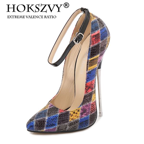 

2020 new highlight snakeskin red color matching jelly color shallow mouth pointed high heels pumps 16cm wz-a16-4, Black