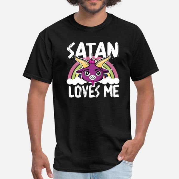

satan loves me baphomet t shirt men print 100% cotton round neck vintage fit comfortable spring pictures shirt