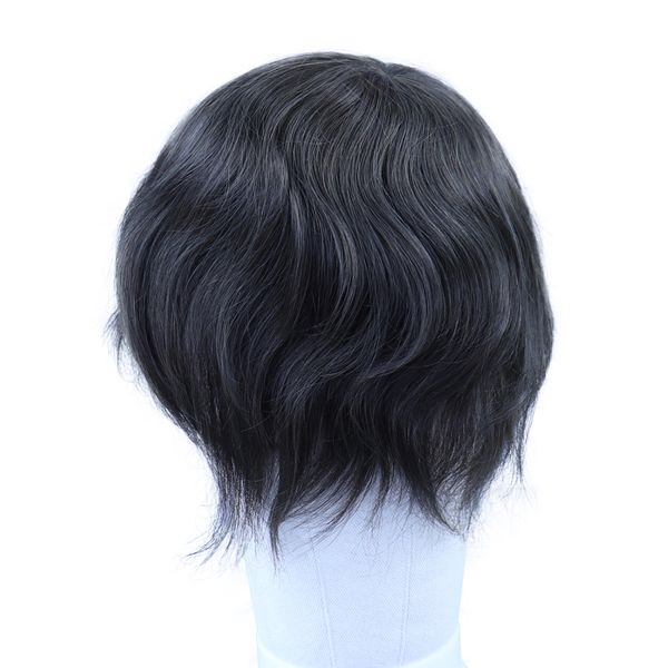 

toupee волос средней brown human для замены мужчины mono net pu remy волос system мужская toupee шиньон 6 дюймов 8х10, Black