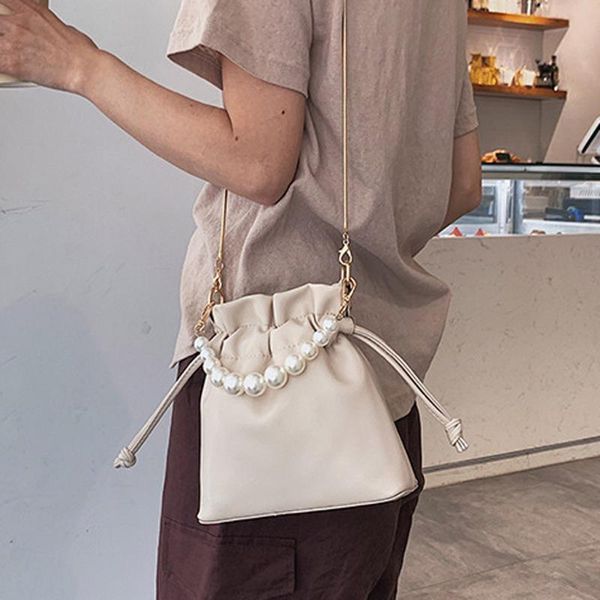 

summer chain small bag woman new 2019 pearl bucket bag shoulder messenger women handbag shoulder crossbody