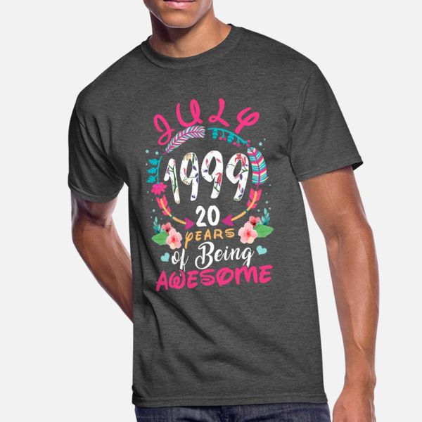 

july 1999 20 years of being awesome t shirt men customized tee shirt size s-3xl outfit cute casual spring pictures shirt