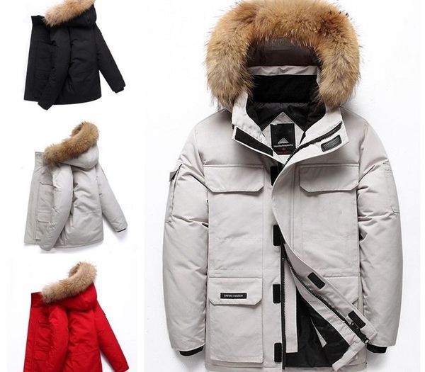 

fashion hooded down jackets thicken 3 colors warm men coats plus size couple outerwears for winter male clothing with metal zipper 215jw e1, Black