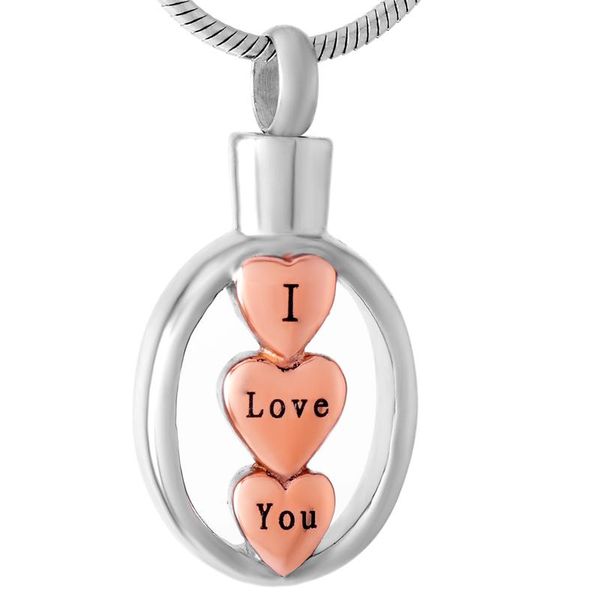 

s105 customized engraved i love you forever heart together cremation urn jewelry for memorial ashes keepsake pendant necklace, Silver