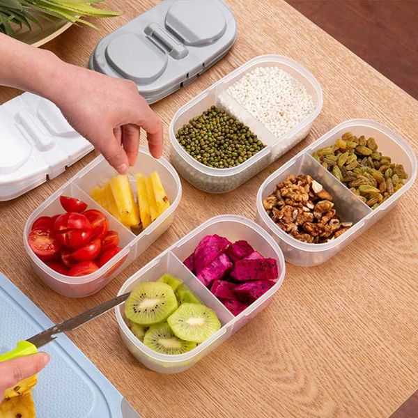 

storage bottles & jars refrigerator box clear container set with lid kitchen sealed dried fruit grains tank cereal