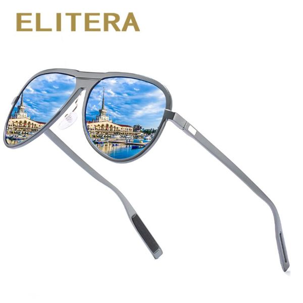 

elitera polarized sunglasses men oversized pilot mirror driving sun glasses brand designer retro driver eyewear uv400 goggles, White;black