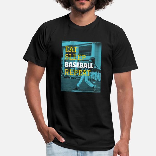 

eat sleep baseball repeat teal retro picture t shirt men personalized cotton round collar formal loose new fashion spring pattern shirt