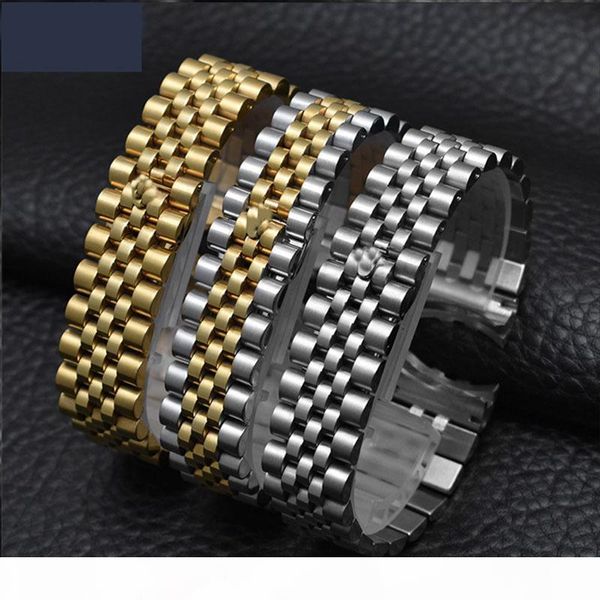 

watch accessories steel strap male 20mm sports waterproof for rolex luxury series five beads full solid strap women watch band t200510, Black;brown