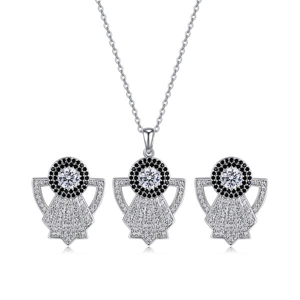 

original personality new fashion simple necklace earring set wheat shape, Silver