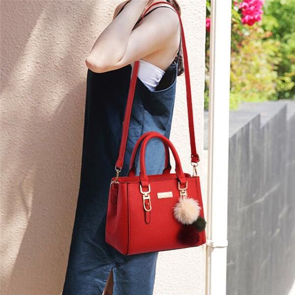 

new fashion solid color handbag for women quality pu leather messenger bags shoulder bag fall winter ladies crossbody package