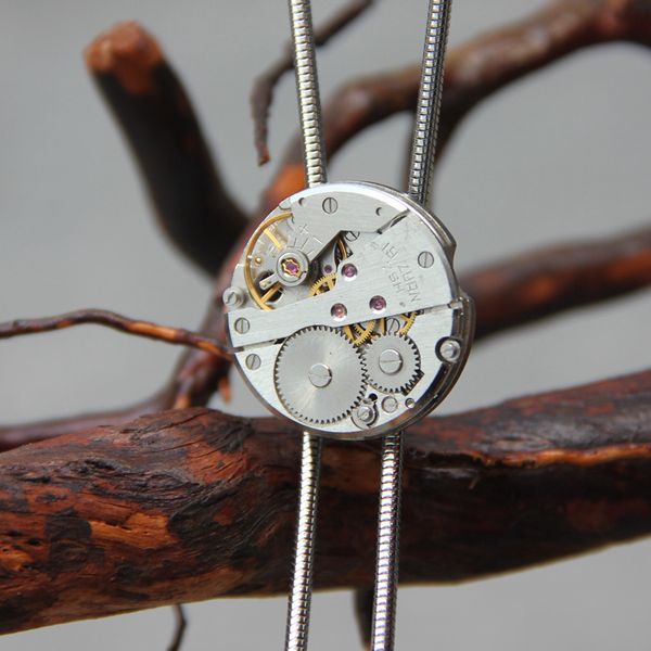 

original design steampunk bolotie stainless steel rope bolo tie for men personality neck tie fashion accessory, Blue;purple