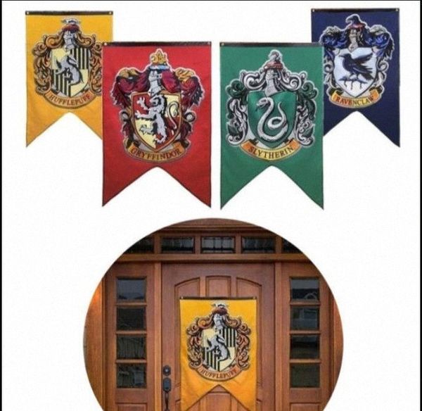

70*125cm harry potter flag party supplies flag banner halloween wall banner house home decorations flag kka5644n 1sxy#