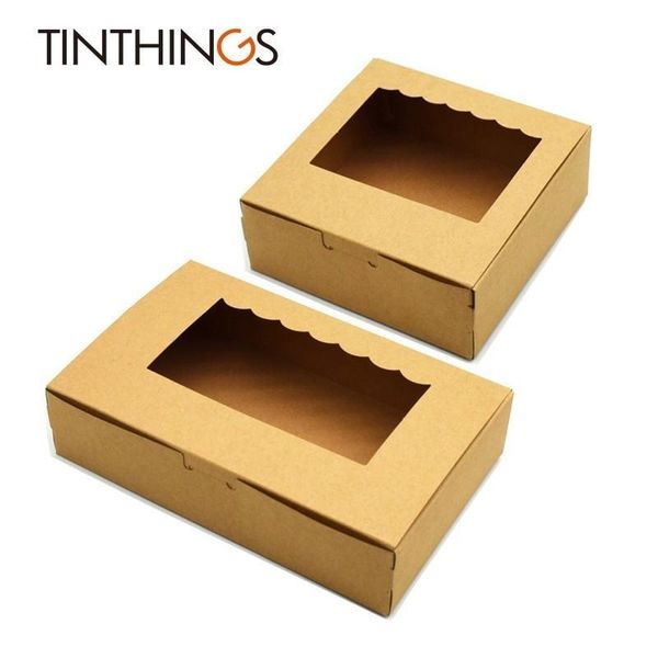 

paper packaging cake window gift favors wedding handicrafts pcs box brown cosmetics gift sweety candy box 20 party kraft dayupshop ahlyy