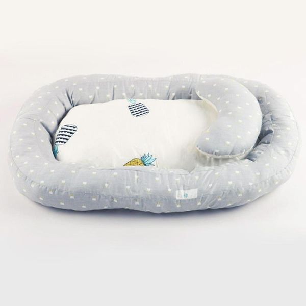 

portable baby nest bed crib removable washable protect cushion with pillow
