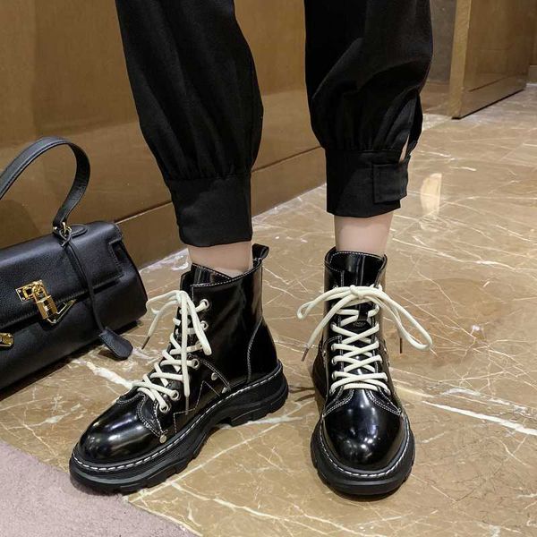 

women's boots autumn shoes booties woman 2020 low heel boots-women luxury designer round toe fashion riding mid calf, Black