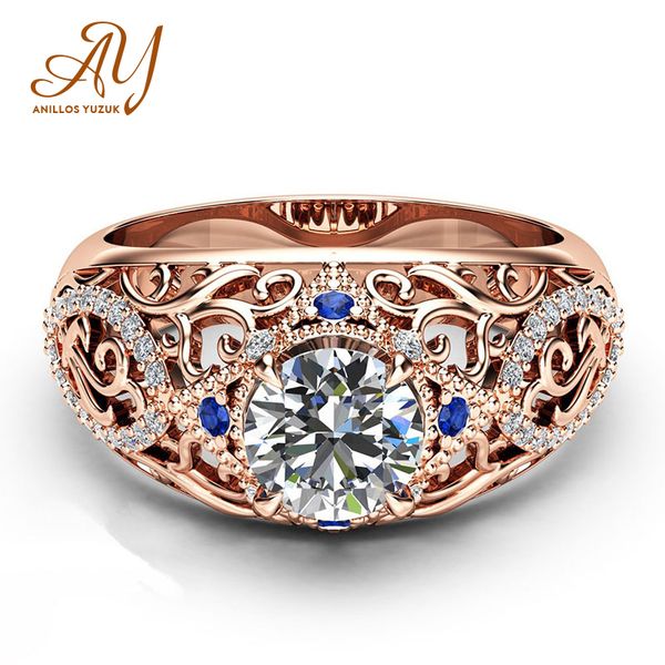 

anillos yuzuk silver 925 jewelry rings for women girls jewelry gift real 925 sterling sliver rose gold femme engagement ring, Golden;silver