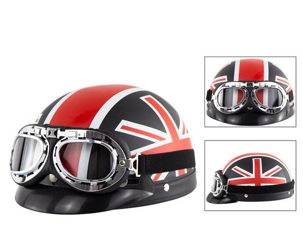 

cute motorcycle helmet bike riding protective strong safety half-face helmet with glasses