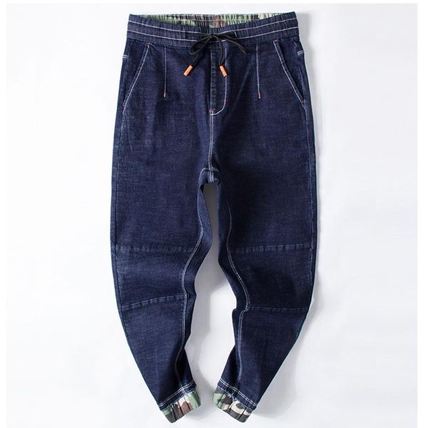 

2019 spring new men's plus size jeans fashion casual hip hop loose camouflage denim jeans blue trousers harem pants 4xl 5xl 6xl