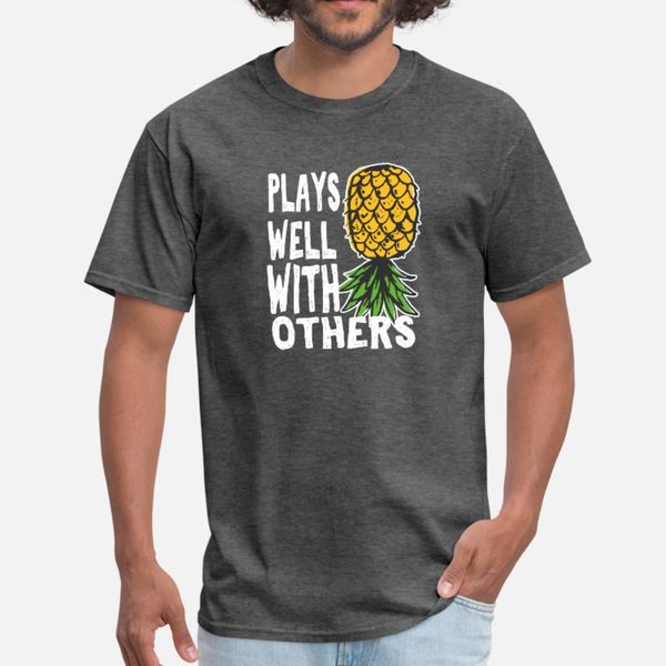

swinger couples plays well with others upside down t shirt men customized tee shirt size s-3xl original loose humor summer style pictures
