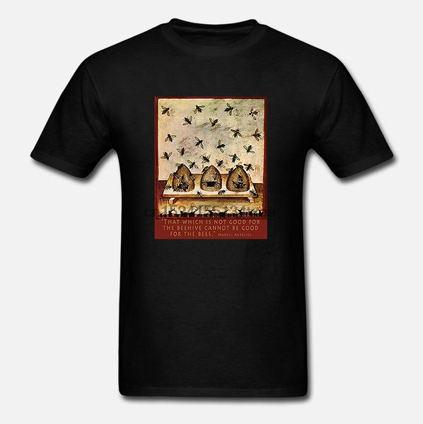

14th century bees beehives with marcus aurelius quote t-shirt men ladies youth