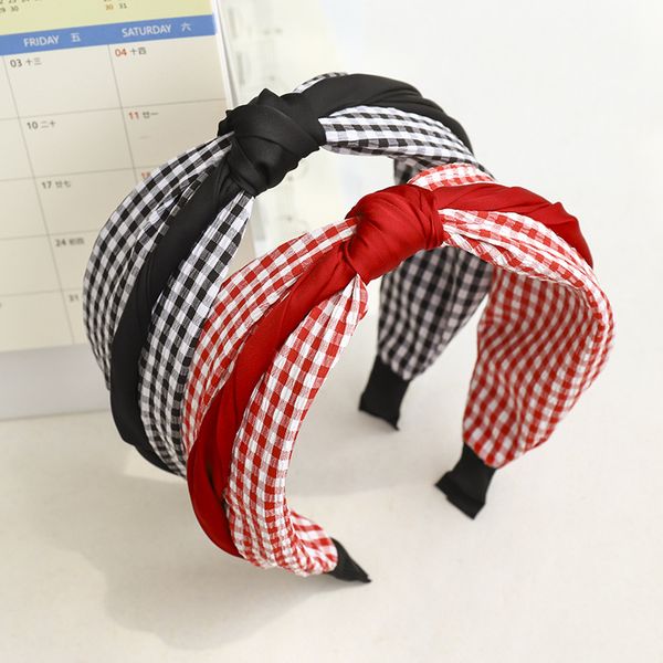 

knot hair headband fold plaid hairband for women hair accessories fashion headband band for girls f122