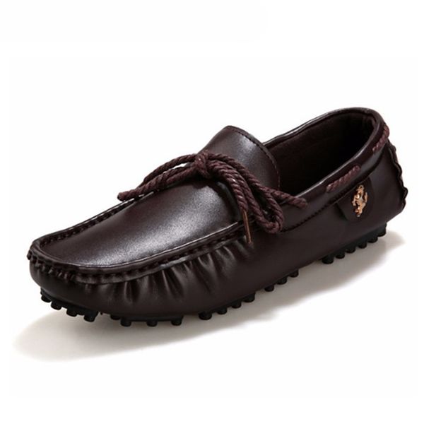 

new men casual shoes loafers british moccasin-gommino comfortable slip-on flat leisure shoes solid driving shoe, Black