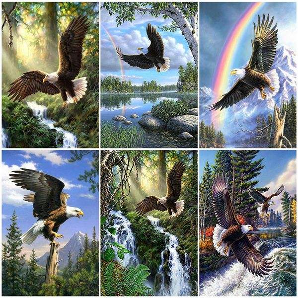 

wall art coloring by numbers animal on canvas unframe diy handpainted gift oil painting by numbers eagle home decor