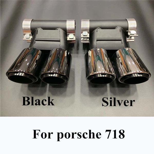 

1 шт. высокое качество 304 из нержавеющей стали глушитель выхлопной для porsche 718 глянцевый черный / серебряный автомобильный аксессуары г