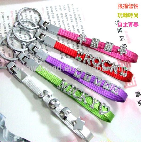 

custom metal alphabet letter key chain, Silver