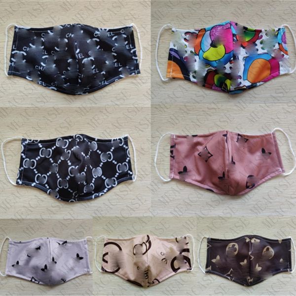 

7 colors fashion face masks breathable masks designer double layers silk facemask anti dust mouth cycling protector d8307, Blue