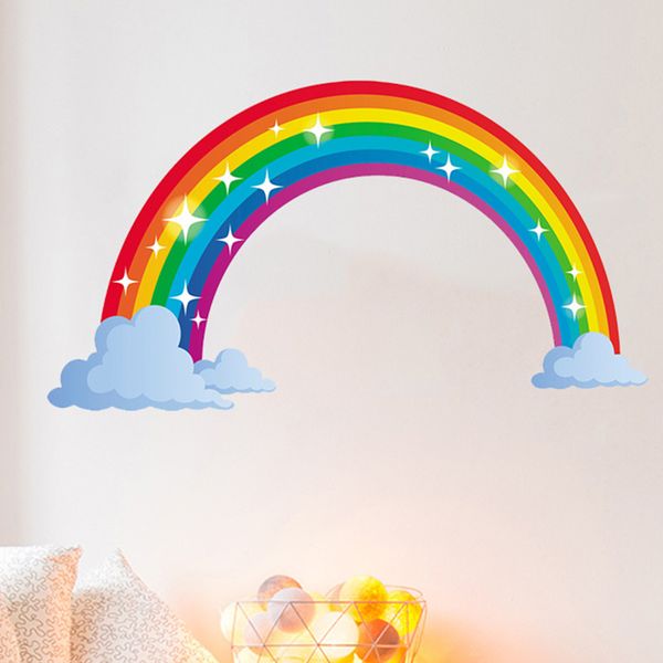 

diy красочной радуги спальня детской комната симпатичный пвх водонепроницаемые наклейки стены подарки art