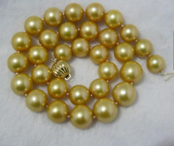 

gorgeous 10-11mm south sea round gold pearl necklace 18inch 36", Silver
