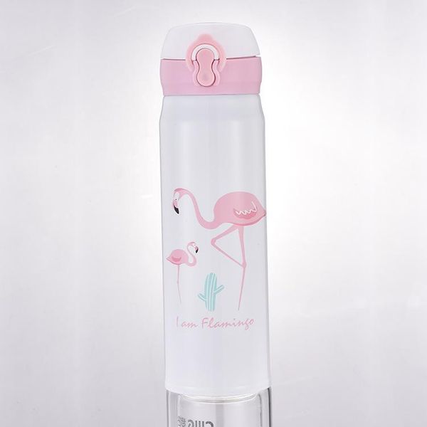 

free термос-18 cup офис портативной вода путешествие бутылки молока из нержавеющей стали flamingo чая колба bpa печать 500мл вакуумный bsgqz