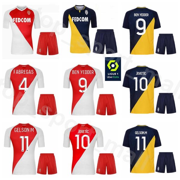 

as monaco soccer 2020 2021 fc 14 keita balde jersey set 4 cesc fabregas 10 stevan jovetic 25 kamil glik football shirt kits, Black