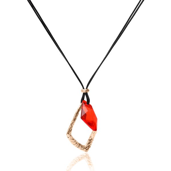 

long fashion temperament personality red color noble pendant necklace for women party wedding anniversary birthday jewelry gift, Silver