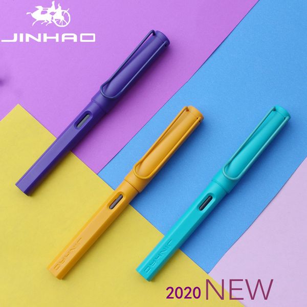 

2020 new jinhao fountain pen fashion popular plastic colorful classic business gift ink pens nice office pen gift matte school
