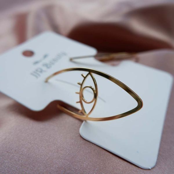 

european and american simple net red earrings exaggerated temperament long eyes new style personality earrings, Golden;silver