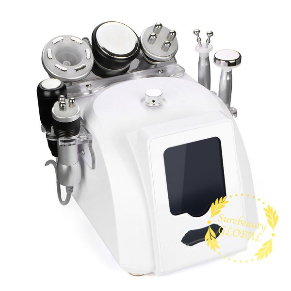 

microcurrent handlepiece 7 in 1 ultrasonic vacuum suction 40k cavitation radio frequency vacuum bipolar rf machine fat burning equipment, Black;white