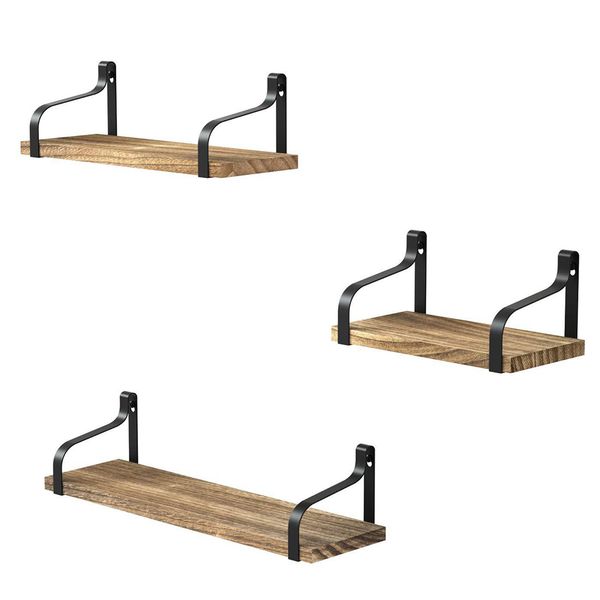

3pcs home decoration floating shelf wall mounted bathroom rustic wood office