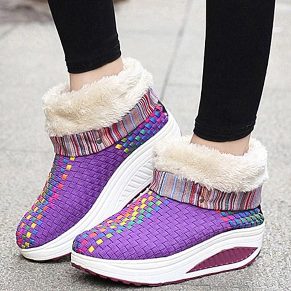 

2020 new for dropship thick sole keep warm plush winter ladies ankle snow boots shoes women thicken fashion boots botas mujer, Black