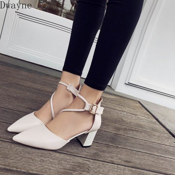 

2020 autumn new casual wild student high heels simple comfort roman womens shoes temperament elegant square heel single shoes, Black