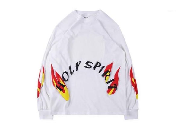 

rapper fashion round neck long sleeve mens mens causal tees kanye holy spirit printed mens tshirts, White;black