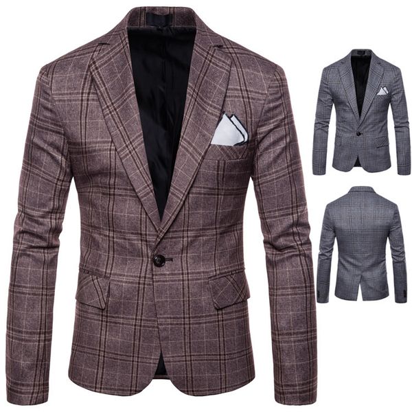

men suits fashion trend striped 2021 men coat casual business formal long-sleeved one-button men jacket in stock ing, Black;gray
