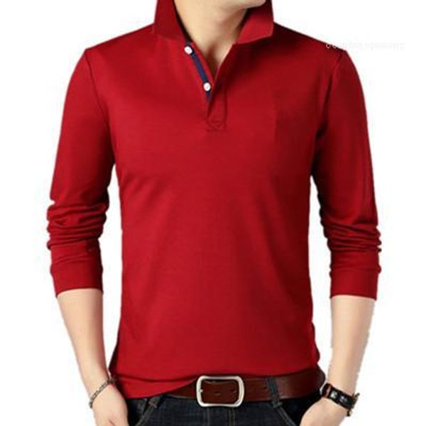 

polo casual solid colors lapel neck fashion brand mens polo designer long sleeve luxury business, White;black