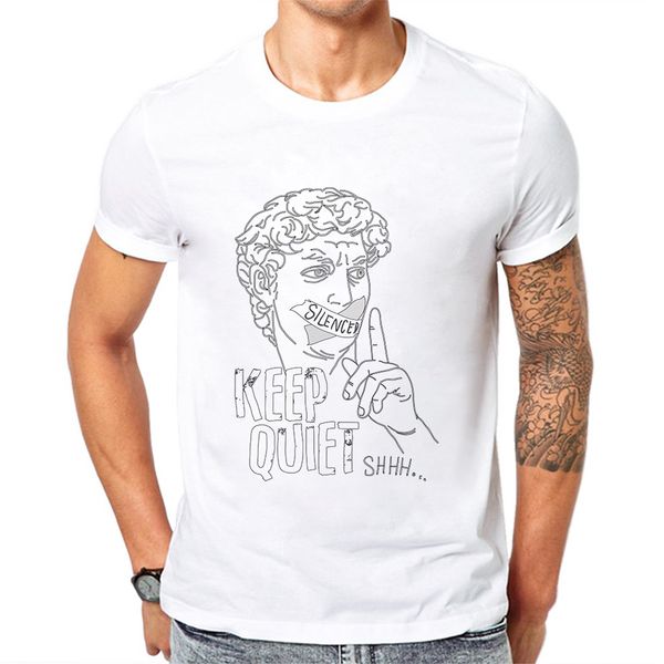 

limited time discount funny mens t shirts cotton cool tshirt costume t-shirt creative printing keep quiet men short sleeve tees