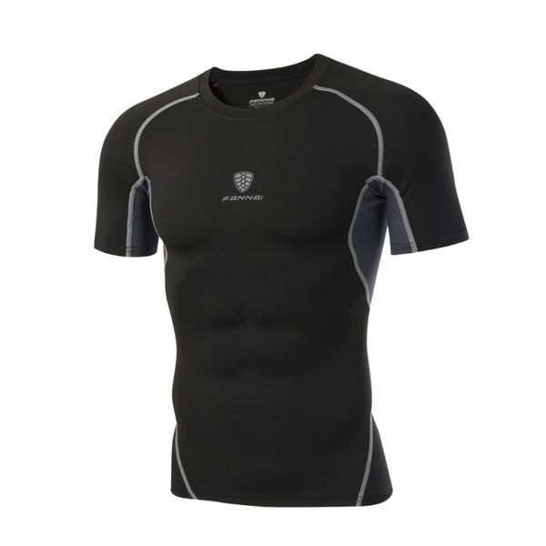 

men's quick-drying breathable skinny t-shirt summer men cool dry compressed bottom short-sleeved t-shirt 2020, Black;blue